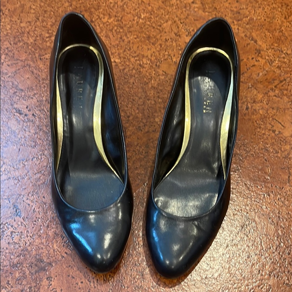 Ralph Lauren Harper Black Leather Women's Shoes
